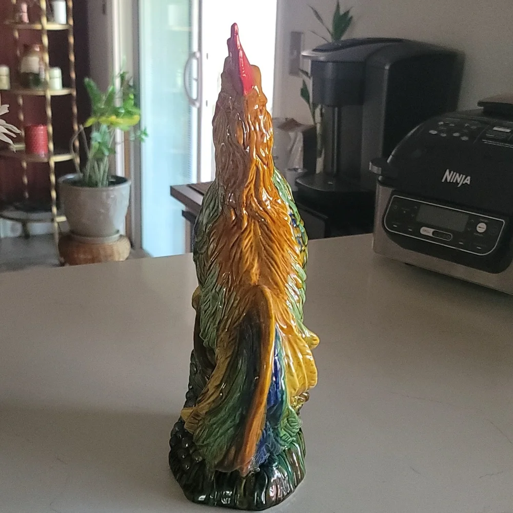 Vintage Majolica Rooster Statue - Picture 4 of 7